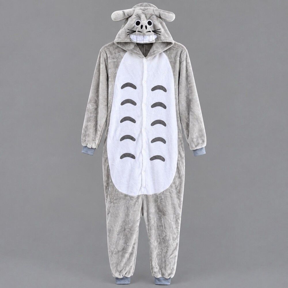 My Neighbor Totoro Costume Bodysuit Pajamas Plush Hooded Sleepwear Adult/Youth